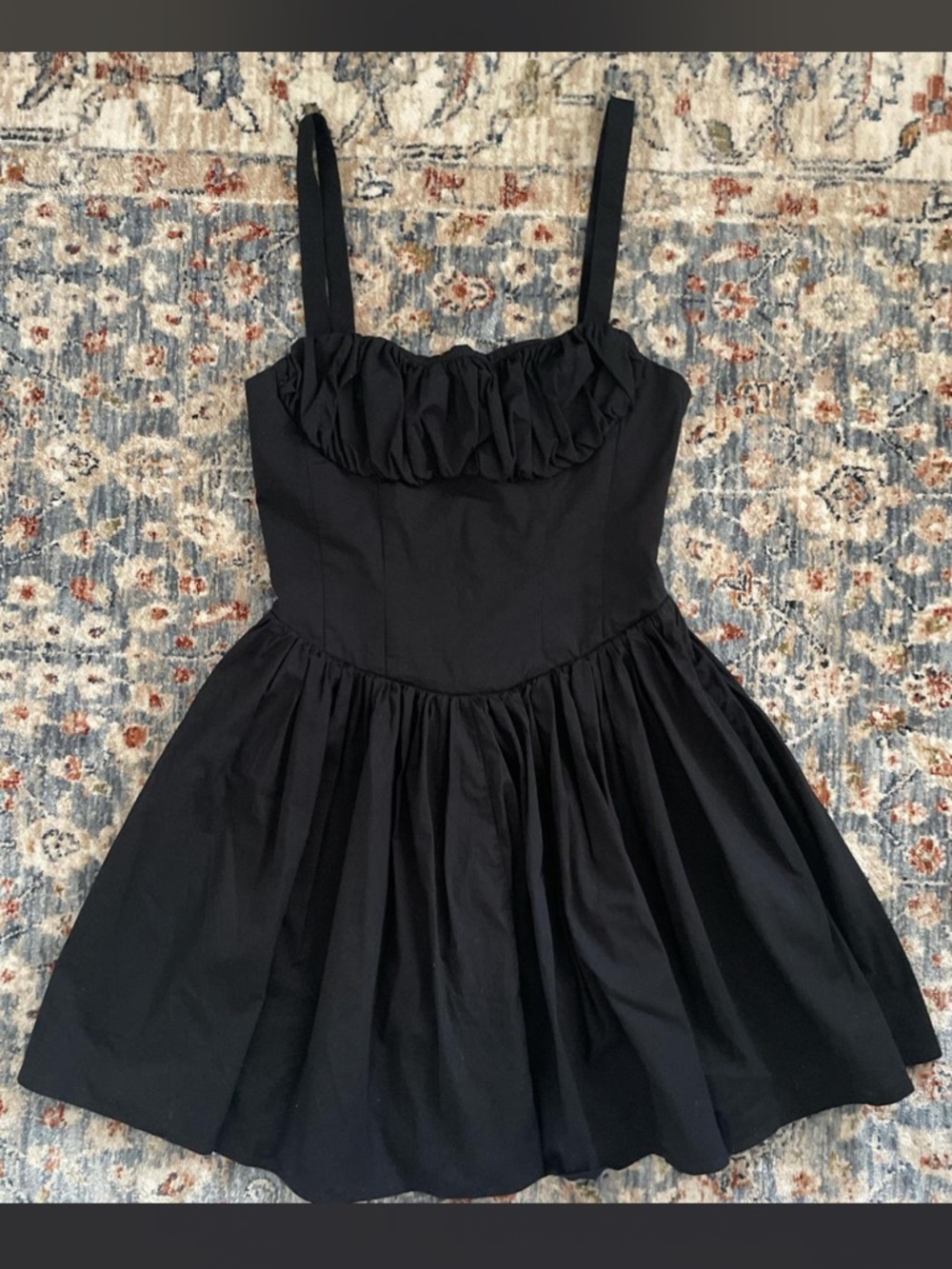 Zara Black Square-Neck Mini Dress